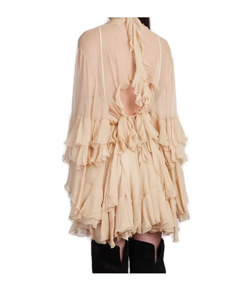 Semi-Sheer Ruched Dress