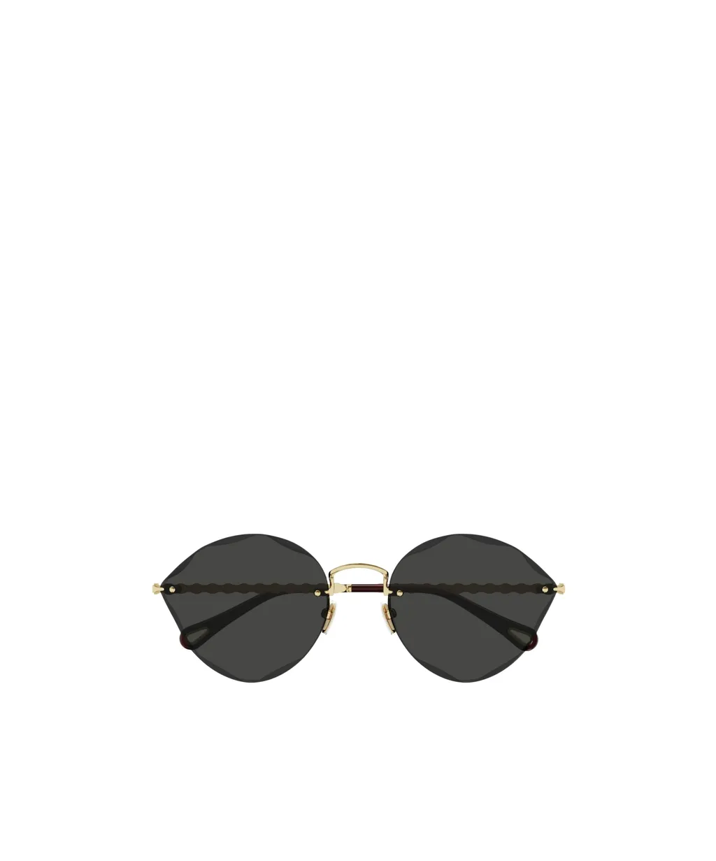 Geometric-Frame Rimless Sunglasses