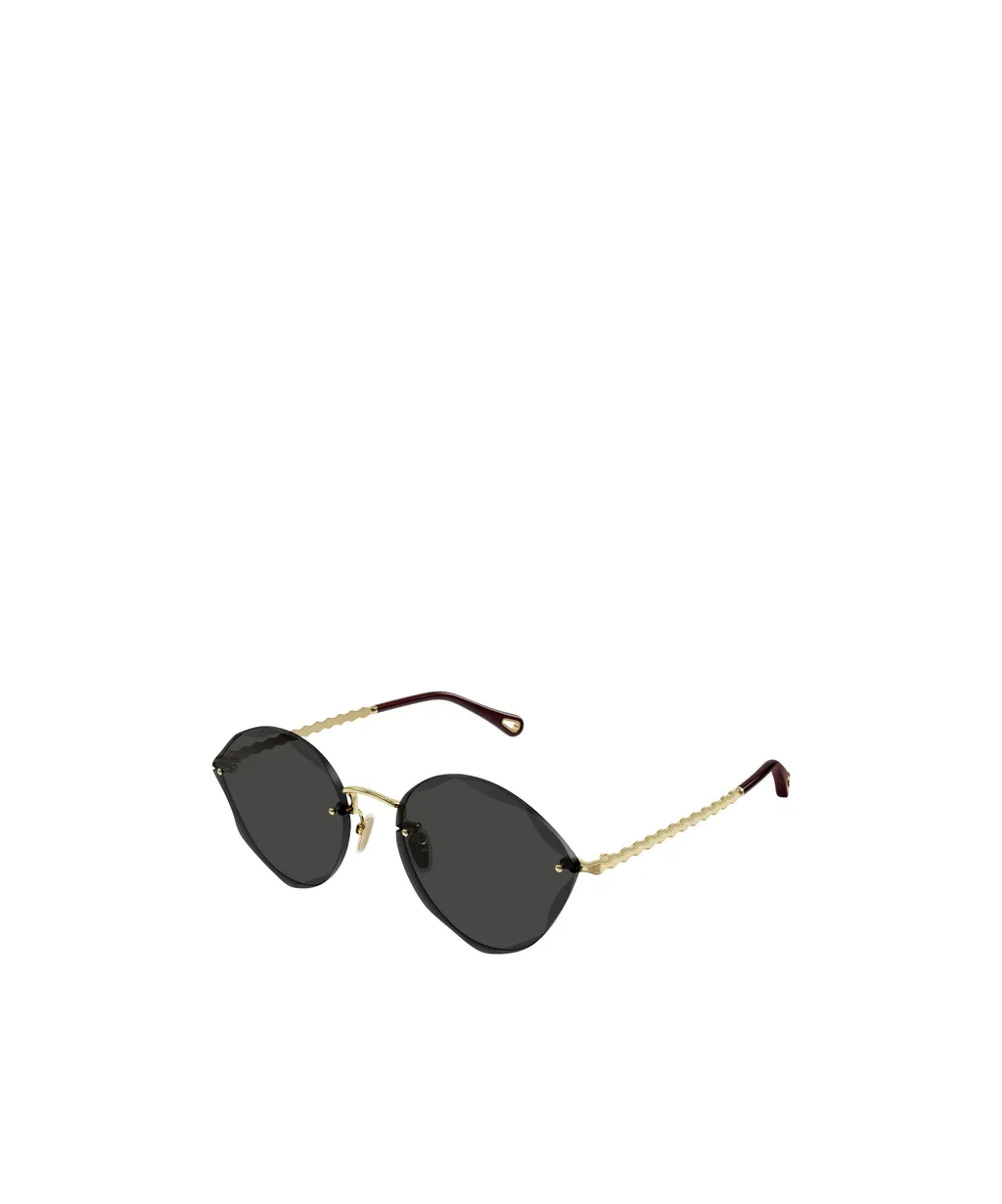 Geometric-Frame Rimless Sunglasses