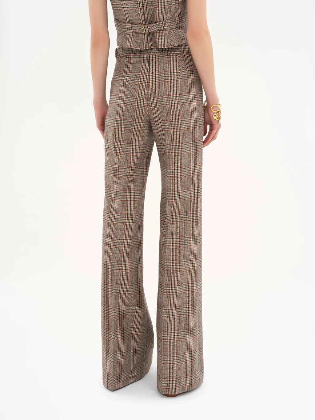 Plaid Wool Bell Bottoms