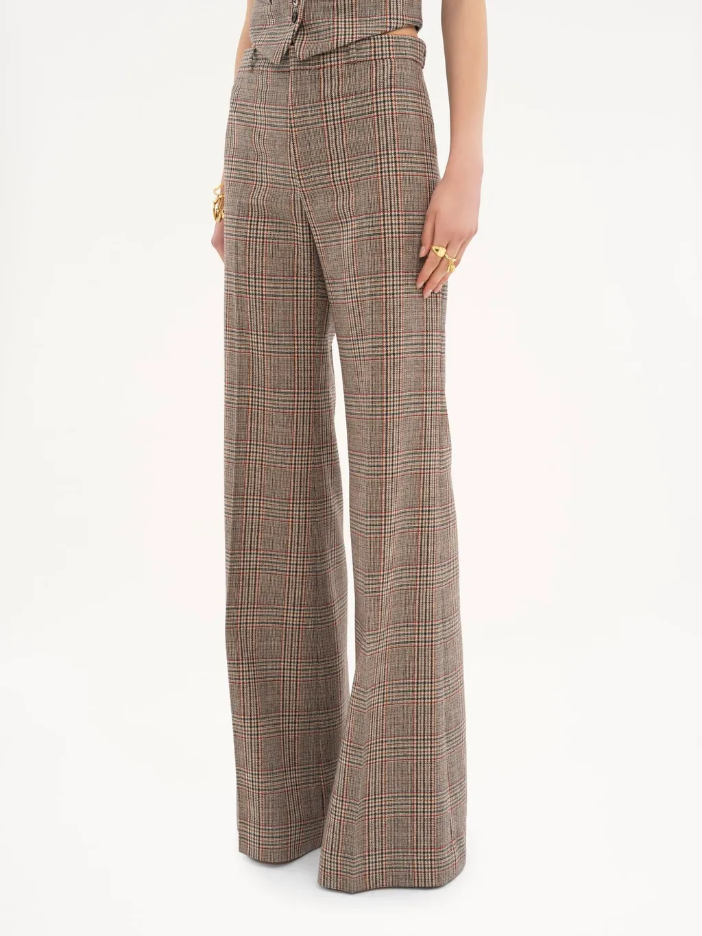 Plaid Wool Bell Bottoms