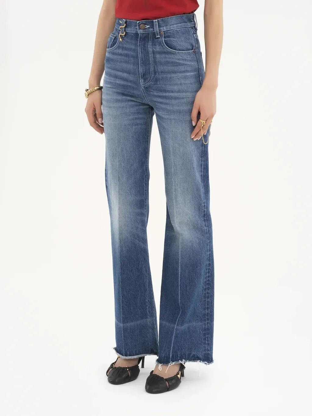High-Waisted Bootcut Jeans