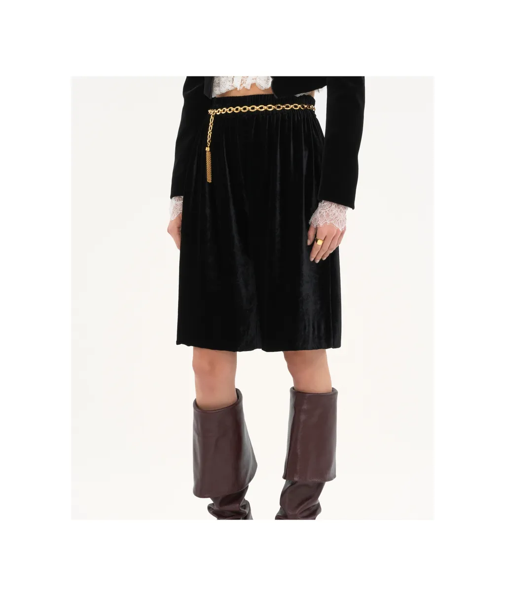 Fluid Velvet Bermuda Shorts