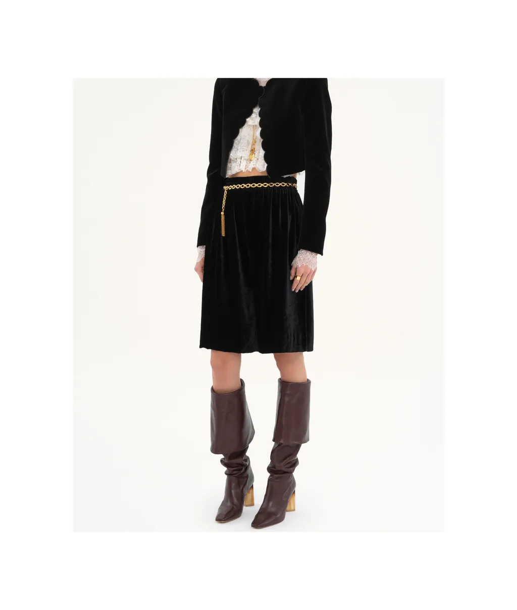 Fluid Velvet Bermuda Shorts