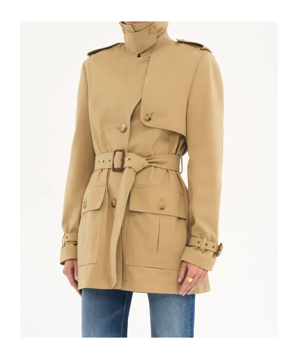 Belted Short Trench Coat