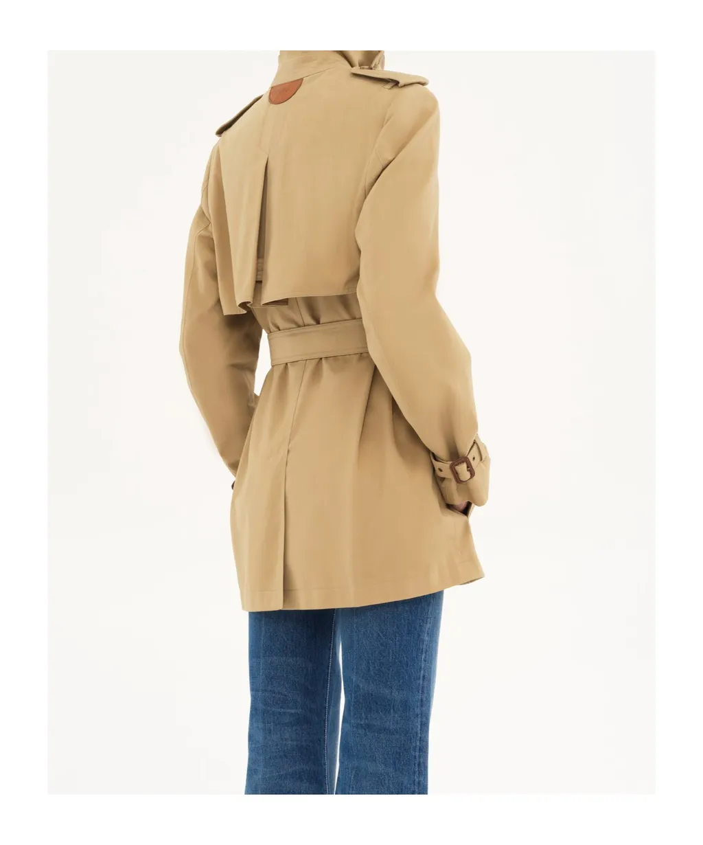Belted Short Trench Coat