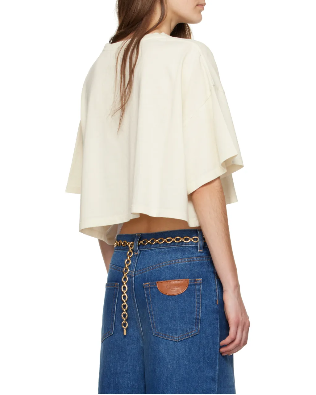 Logo Detailed Oversized Cropped T-Shirt
