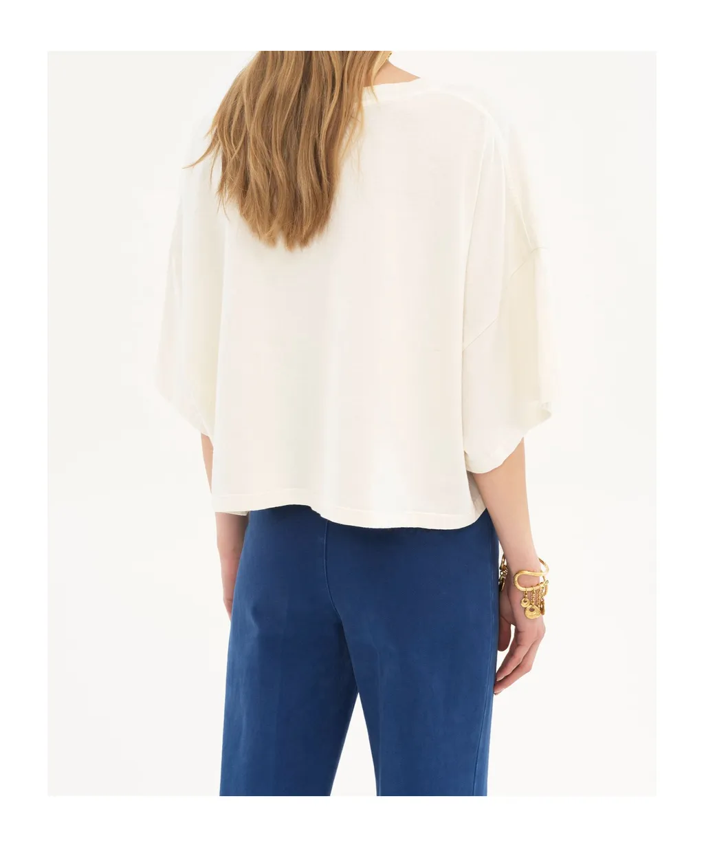 Logo Detailed Oversized Cropped T-Shirt