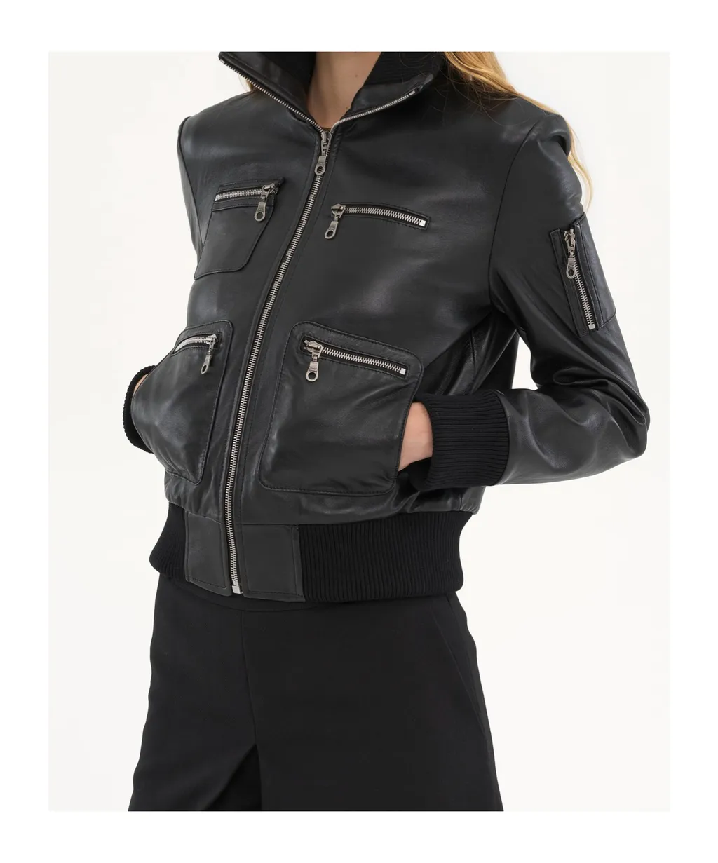 Leather Bomber Jacket