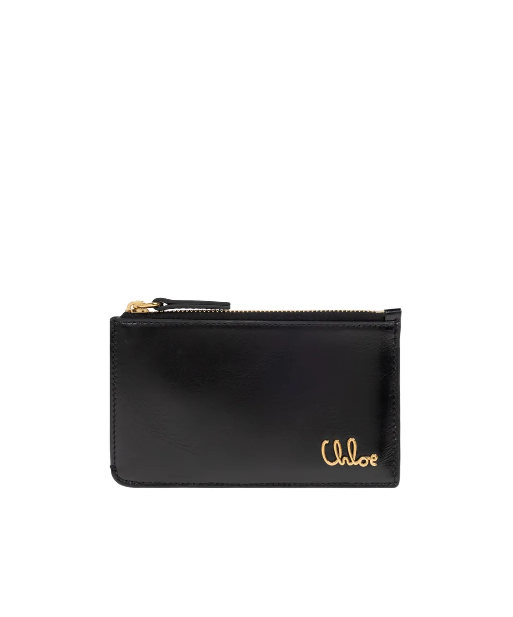 Logo Plaque Zipped Small Card Holder