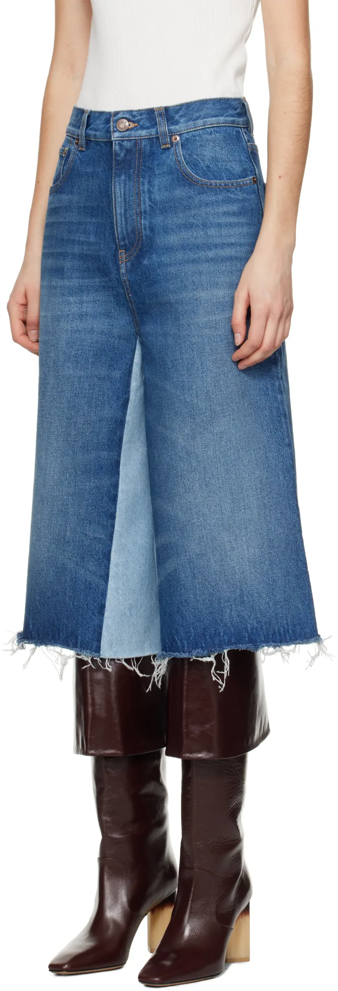 Patchwork Denim Skirt