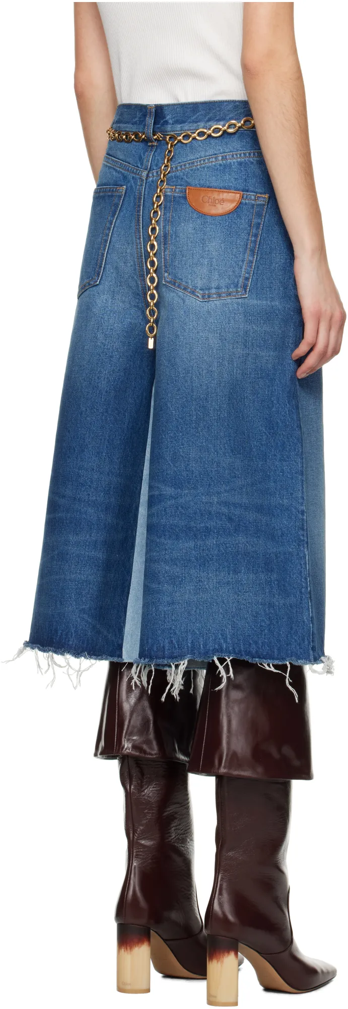 Patchwork Denim Skirt