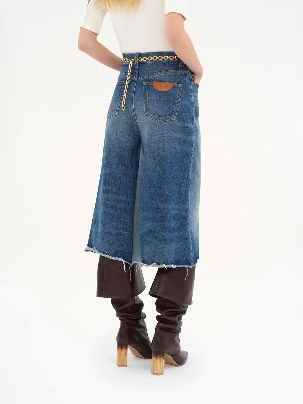Patchwork Denim Skirt