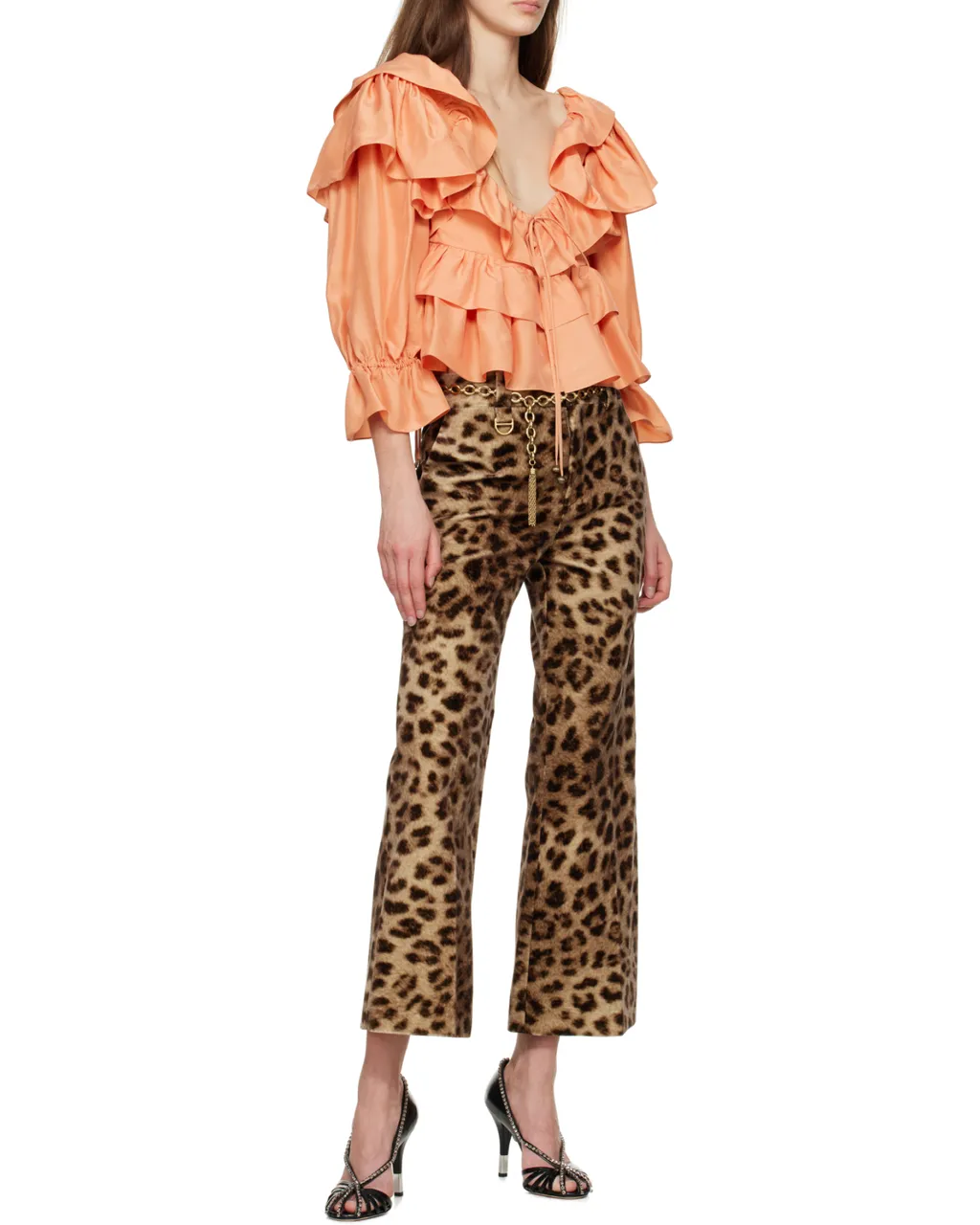 Ruffled Cropped Blouse