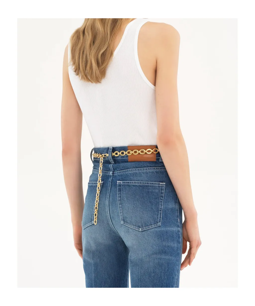Logo Embroidered Ribbed Tank Top