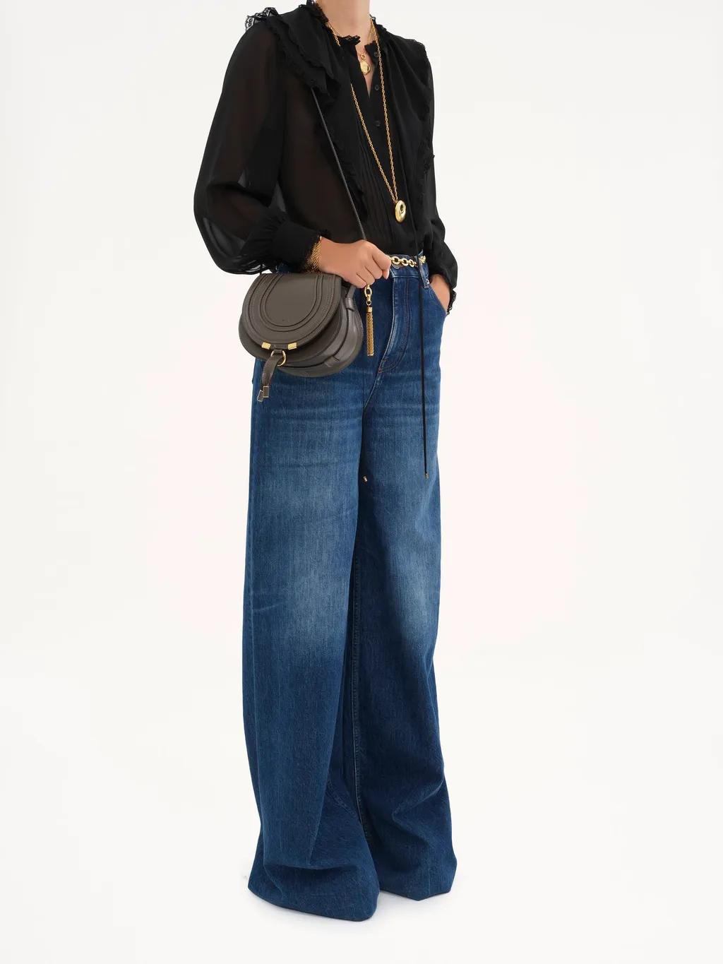 Marcie Logo Embossed Small Crossbody Bag