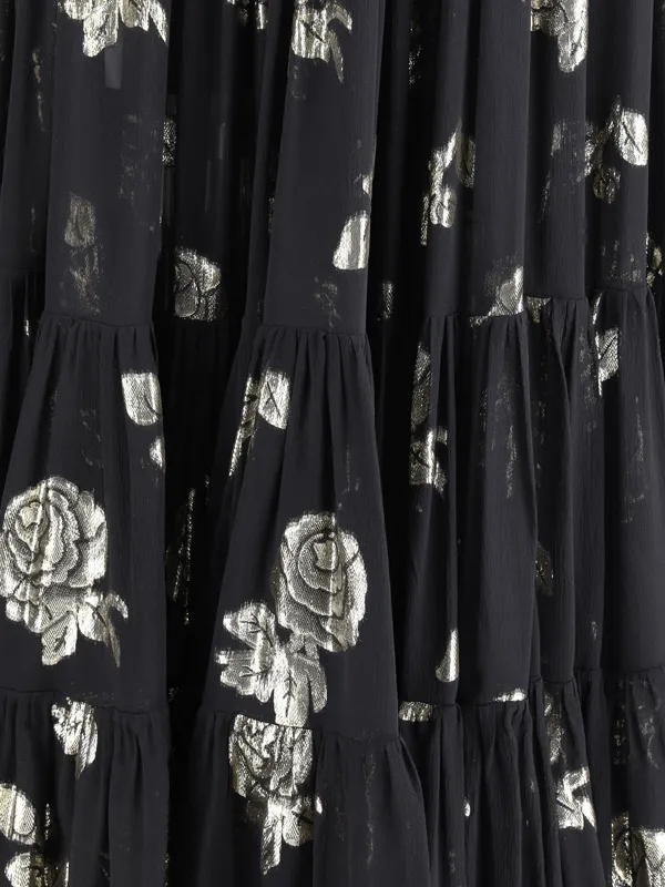 Floral Pattern Midi Skirt
