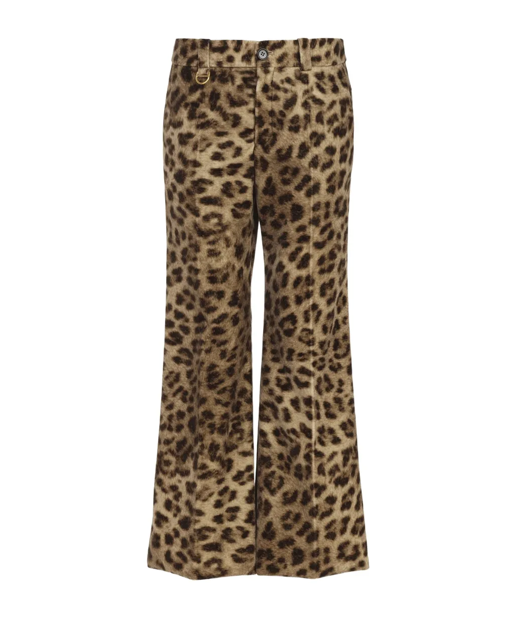 Leopard-Print Cropped Pants
