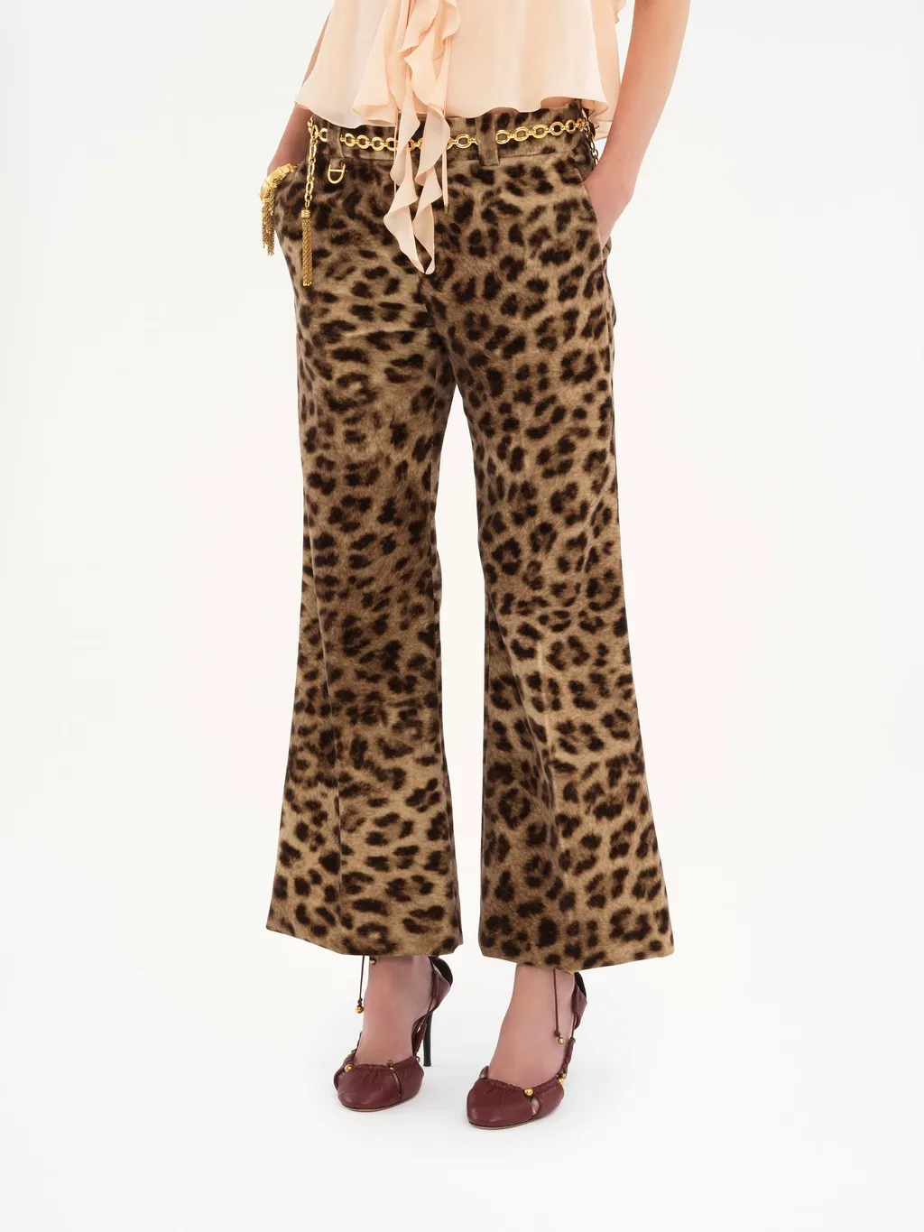 Leopard-Print Cropped Pants
