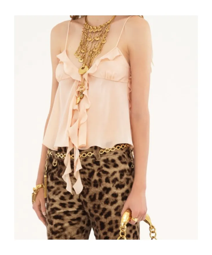Ruffled Spaghetti Strap Top