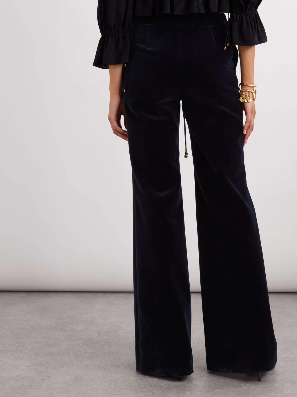Flared Velvet Tailored Pants