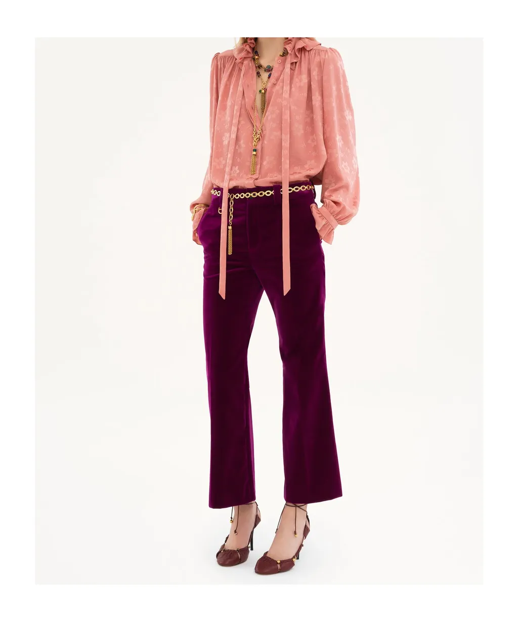 Floral Print Tie-Neck Blouse