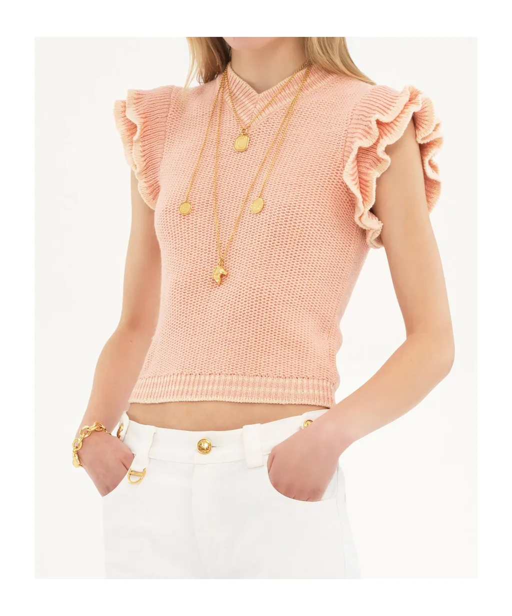 Short-Sleeved Knit Top