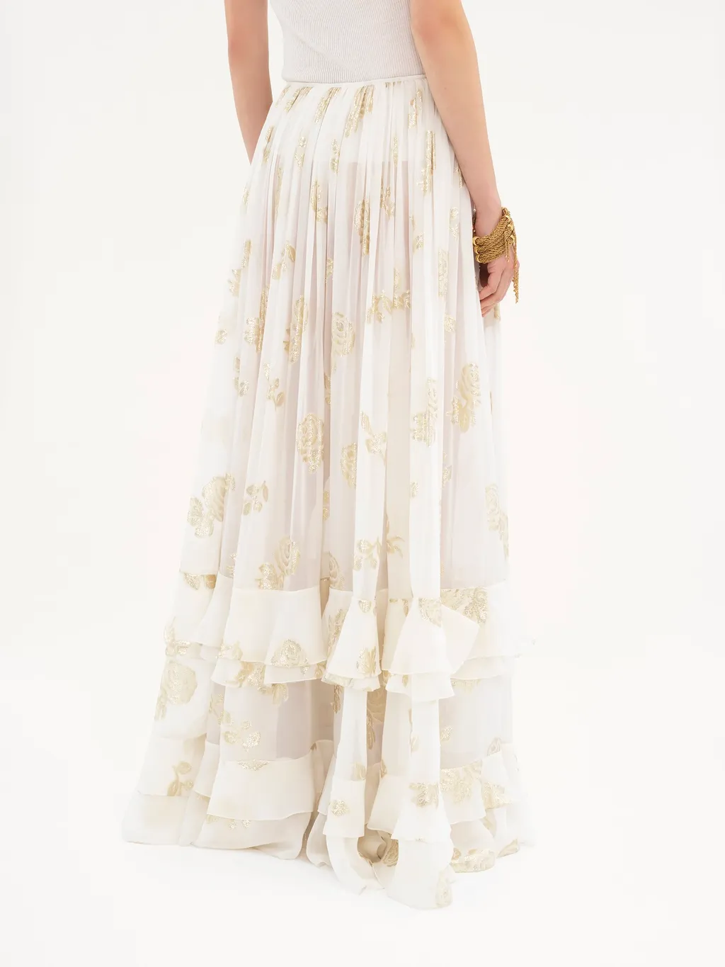 Jacquarded Lurex Maxi Skirt