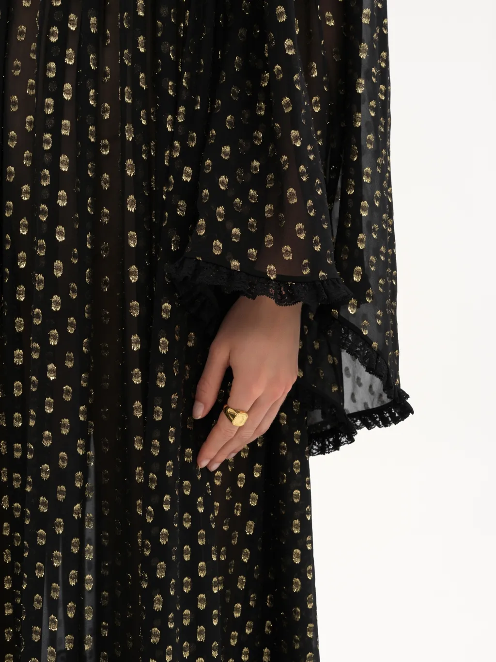 Ruffled Extra-Long Dress