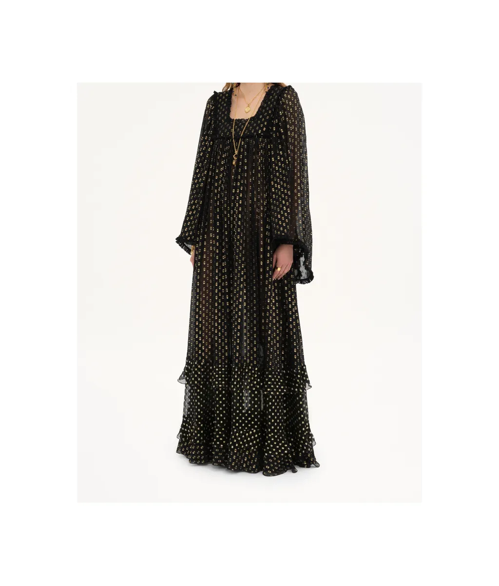 Ruffled Extra-Long Dress