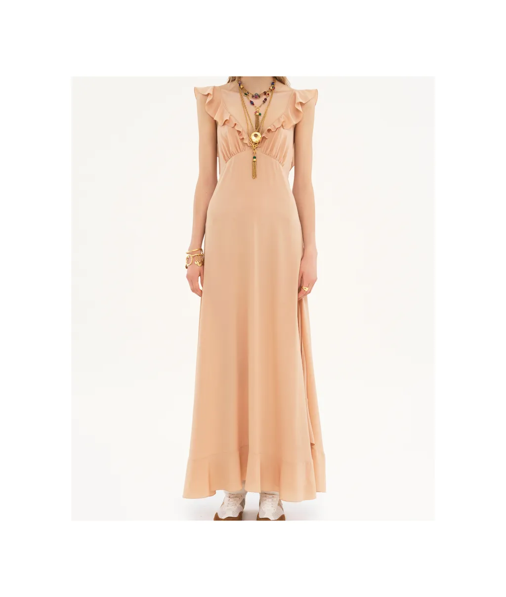 Crepe De Chine Maxi Dress