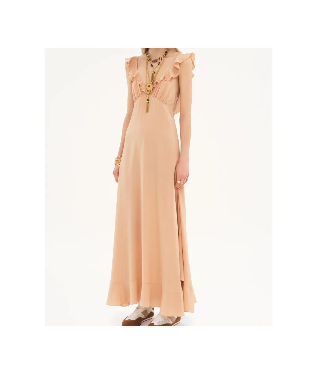 Crepe De Chine Maxi Dress