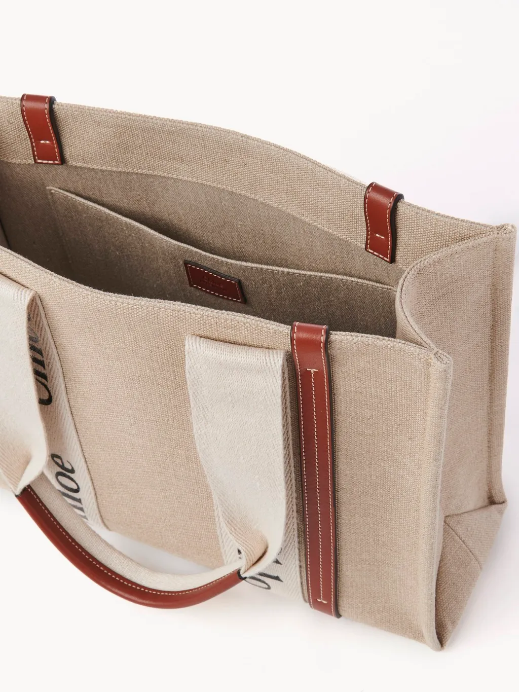 Woody Logo Printed Medium Tote Bag
