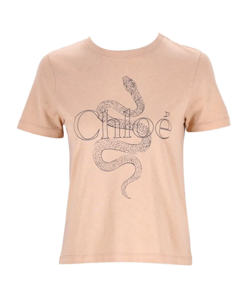 Snake Printed Crewneck T-Shirt