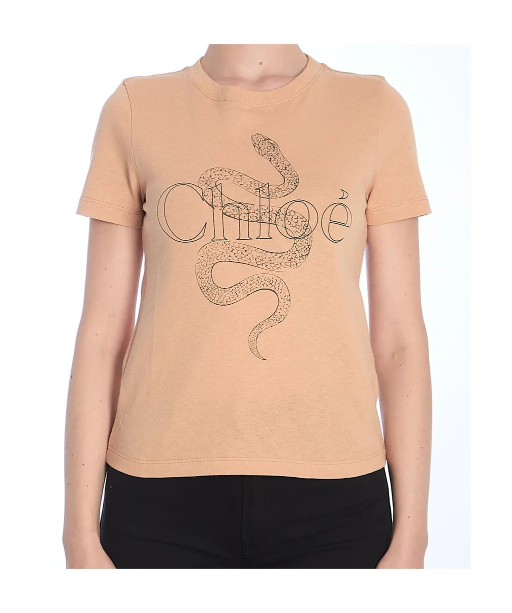 Snake Printed Crewneck T-Shirt