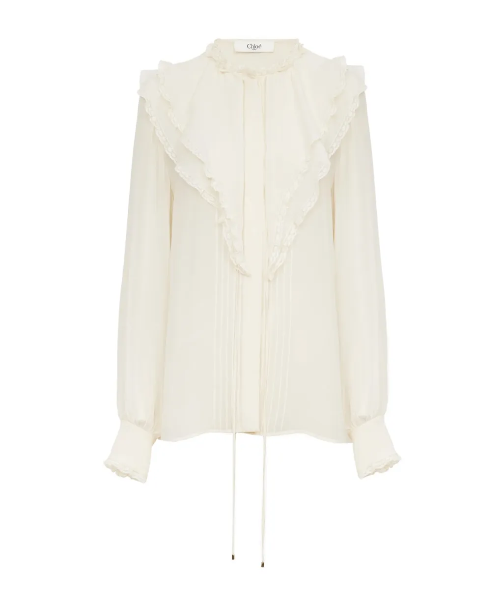 Ruffled Silk Blouse