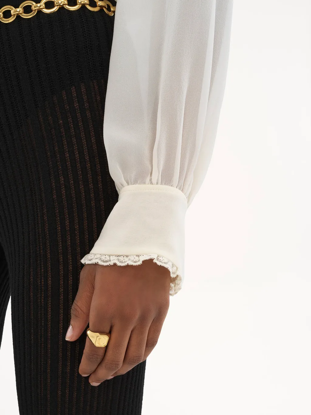 Ruffled Silk Blouse