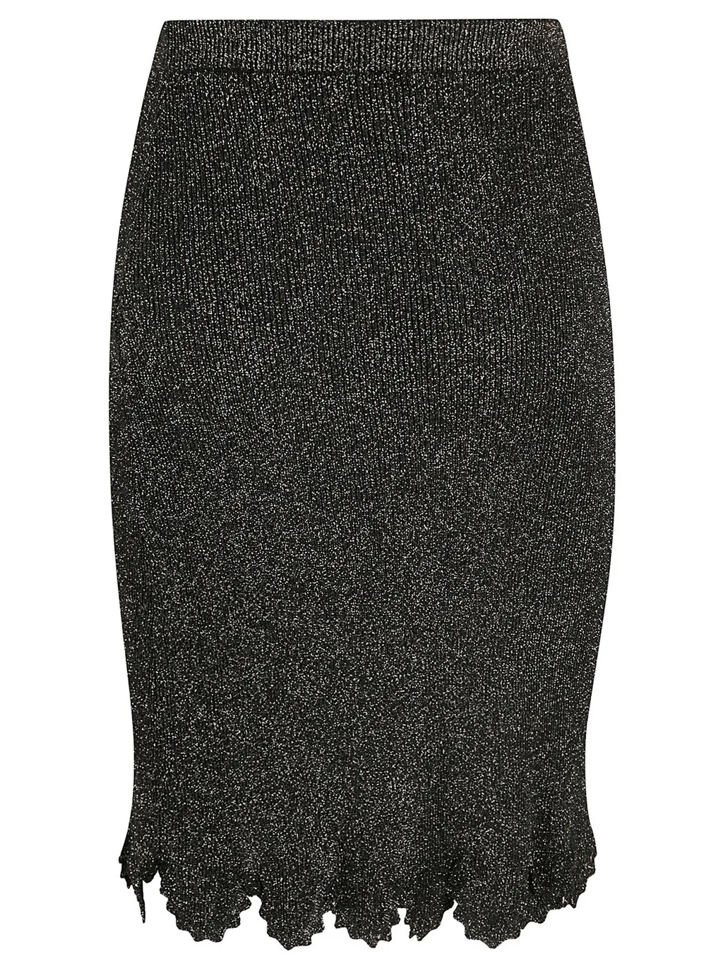 Fitted Scallop Midi Skirt