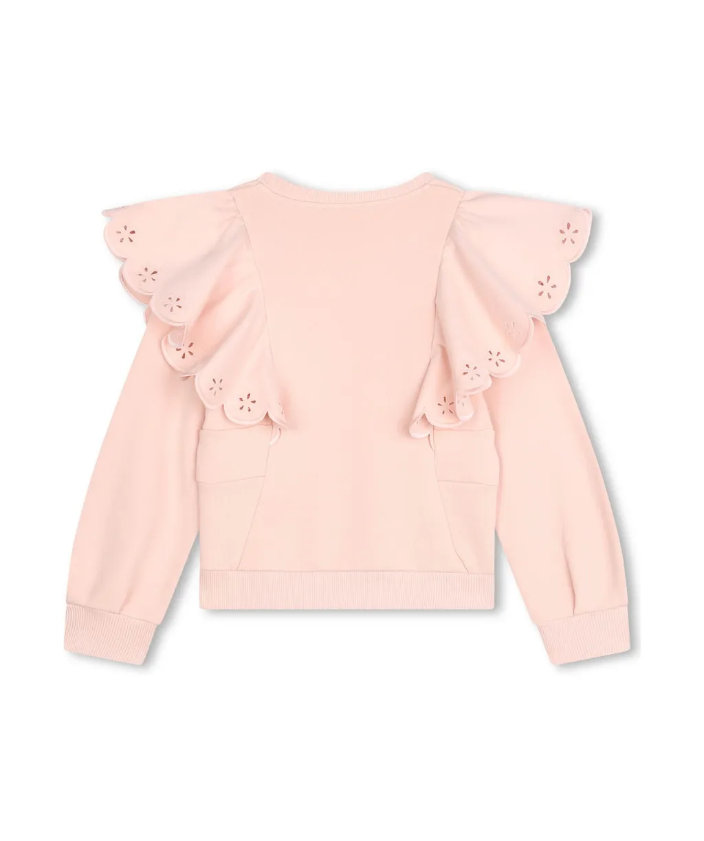 Ruffle-Detail Cotton Sweatshirt