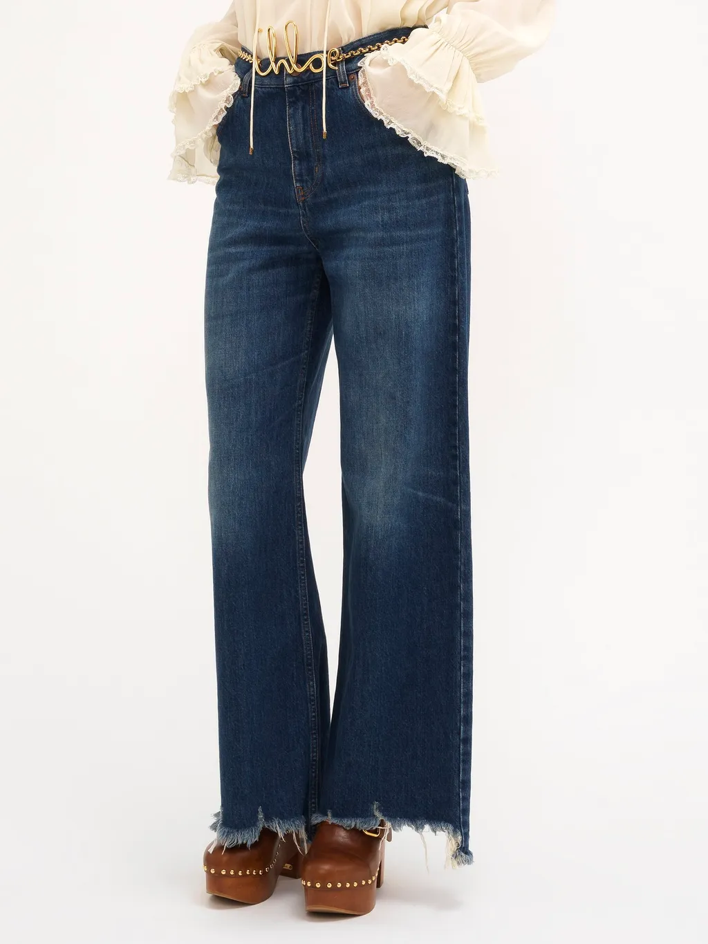 Logo Patch Wide-Leg Jeans