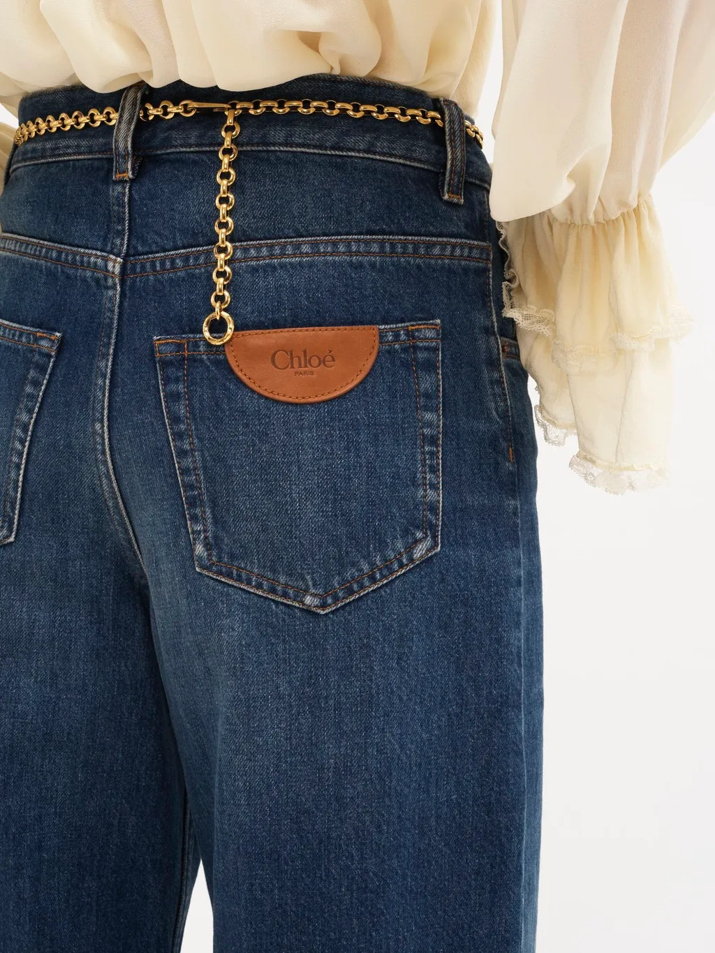 Logo Patch Wide-Leg Jeans
