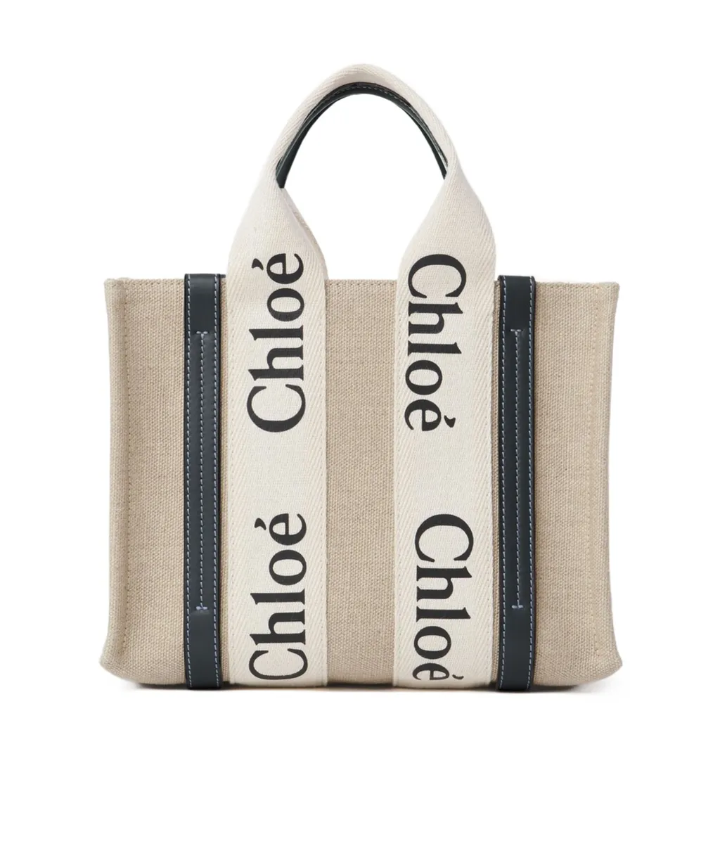 Woody Logo Detailed Small Tote Bag