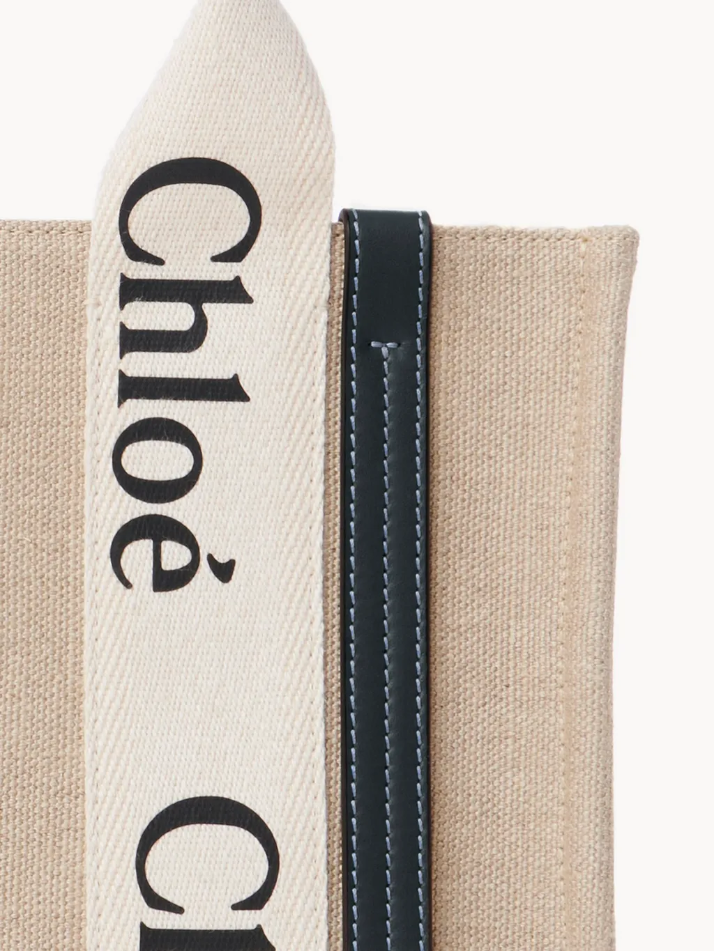 Woody Logo Detailed Small Tote Bag
