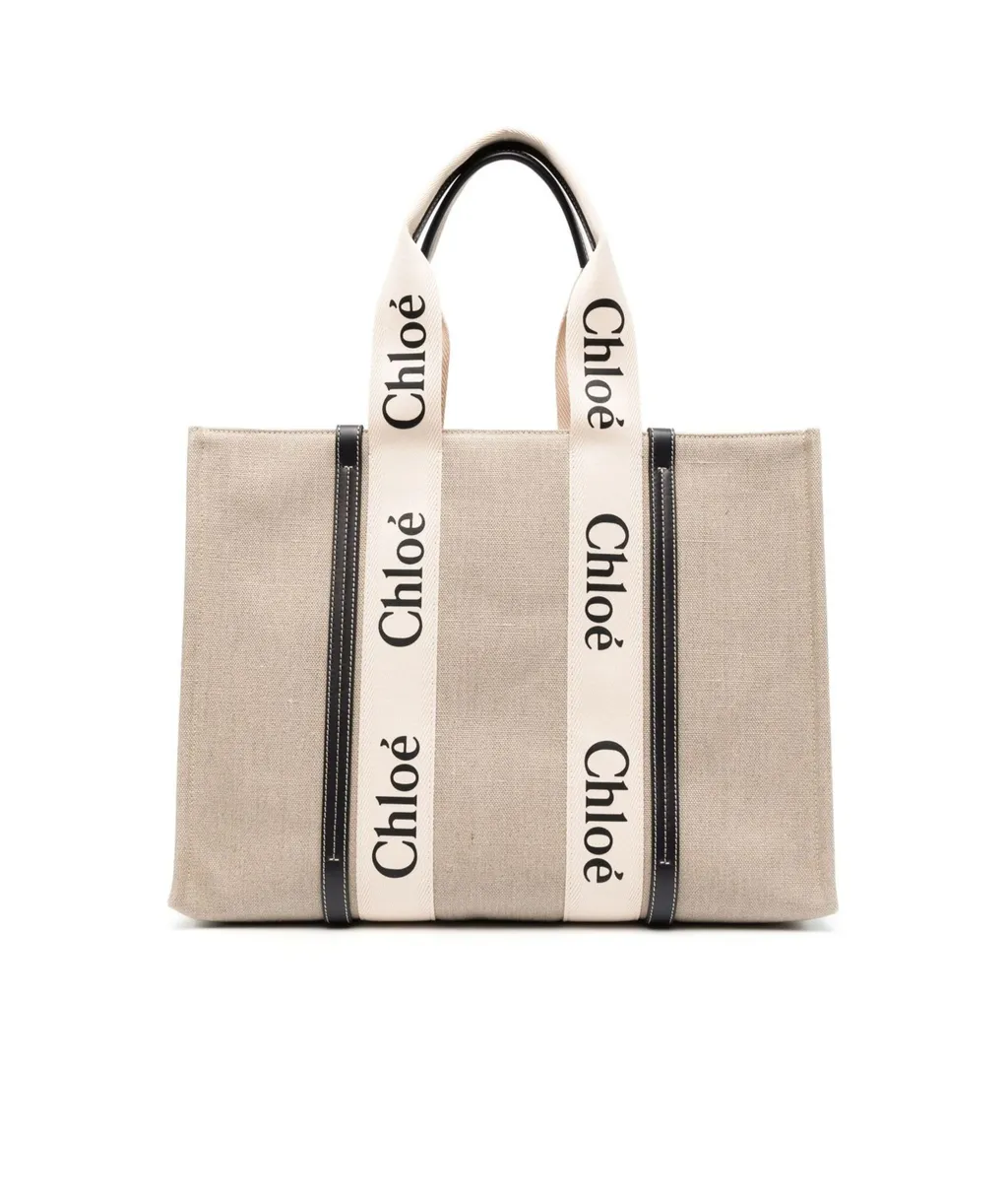 Woody Logo Tape Large Tote Bag