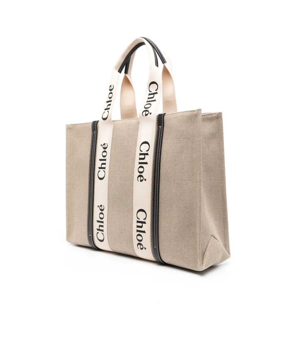 Woody Logo Tape Large Tote Bag