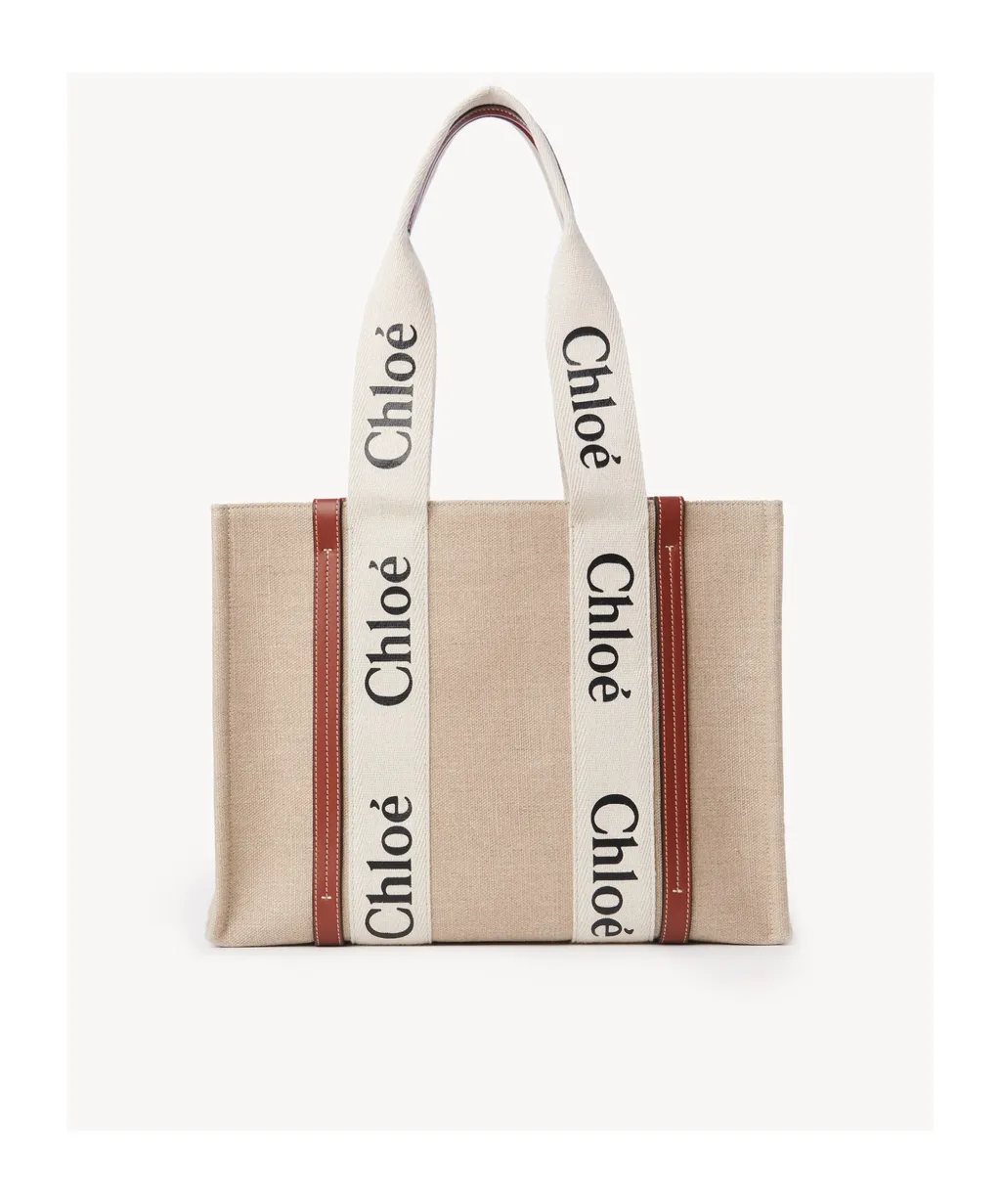 Woody Logo Tape Large Tote Bag