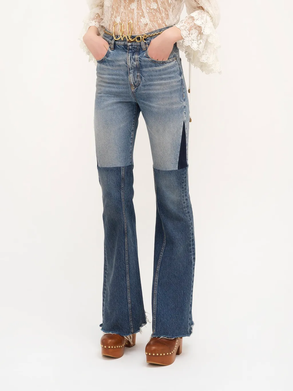 Patchwork Frayed Edge Jeans