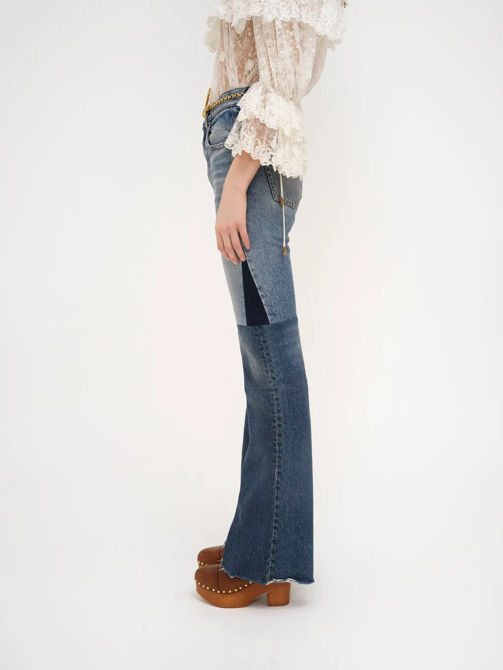 Patchwork Frayed Edge Jeans