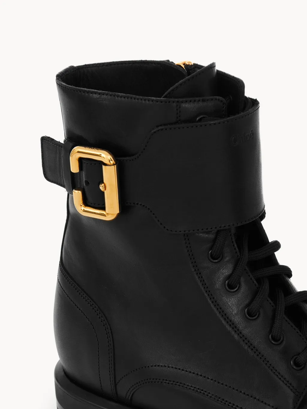 Buckle Detailed Lace-Up Boots