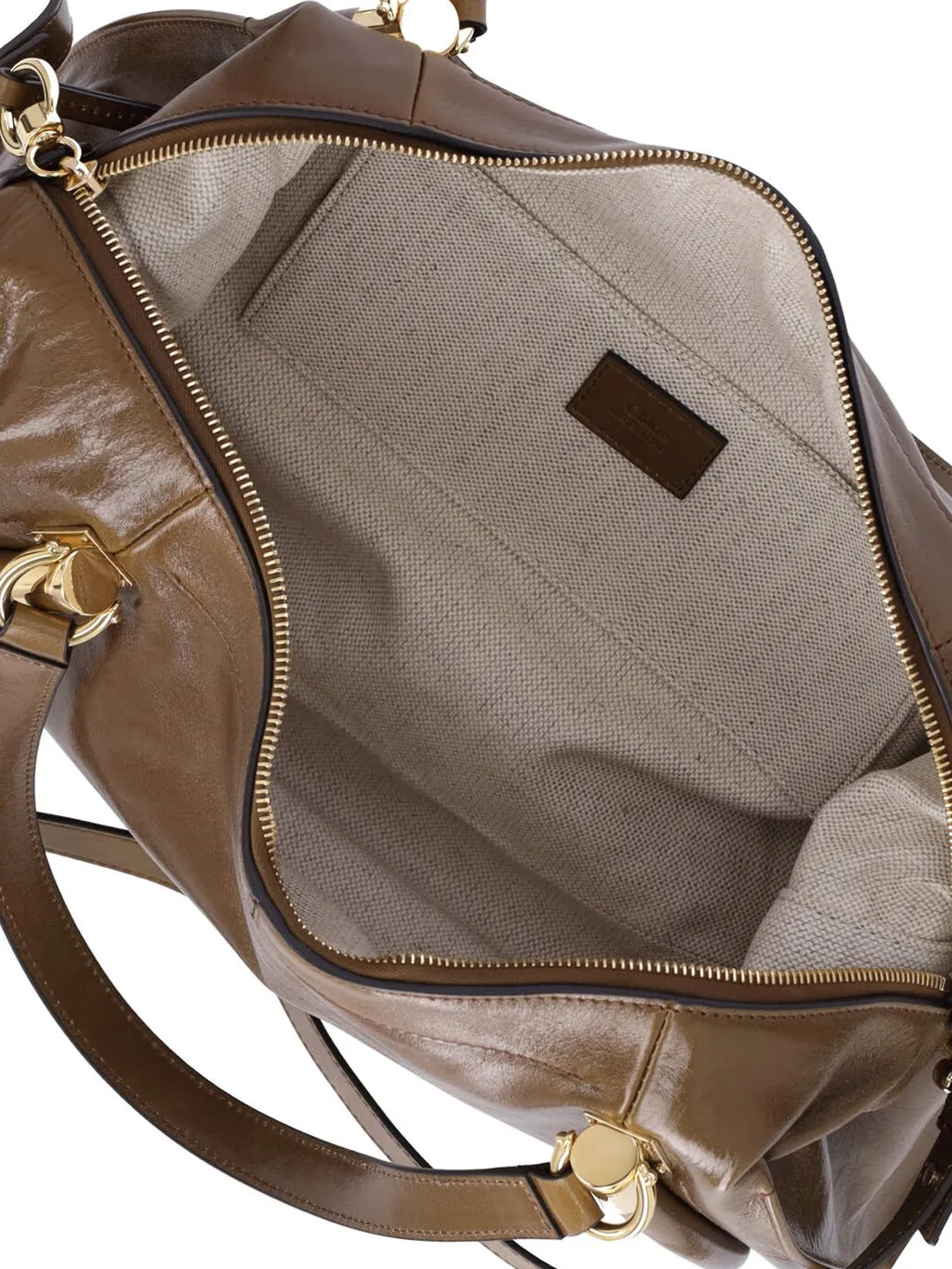 Logo Detailed Zip-Up Shoulder Bag
